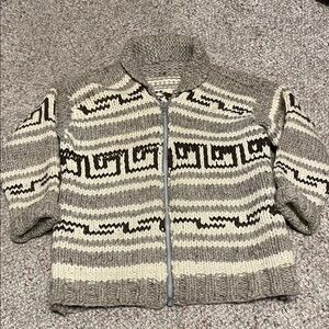 Vintage 100% heavy wool Cozy Knit Zip-Up Sweater